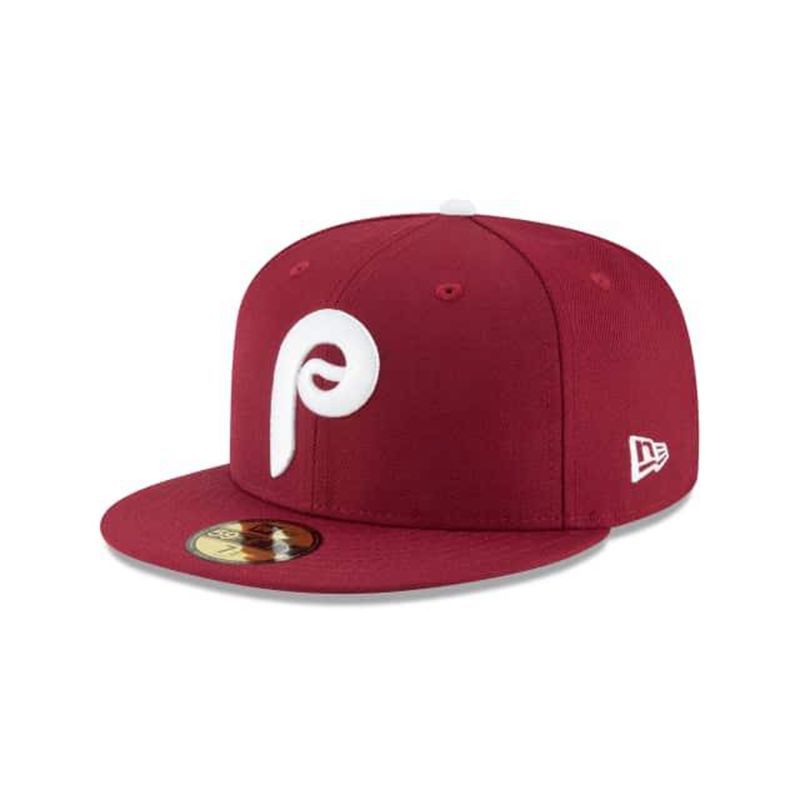 MLB Philadelphia Phillies 1970 Cooperstown Wool 59Fifty Fitted (MBX6153) - Red New Era Caps